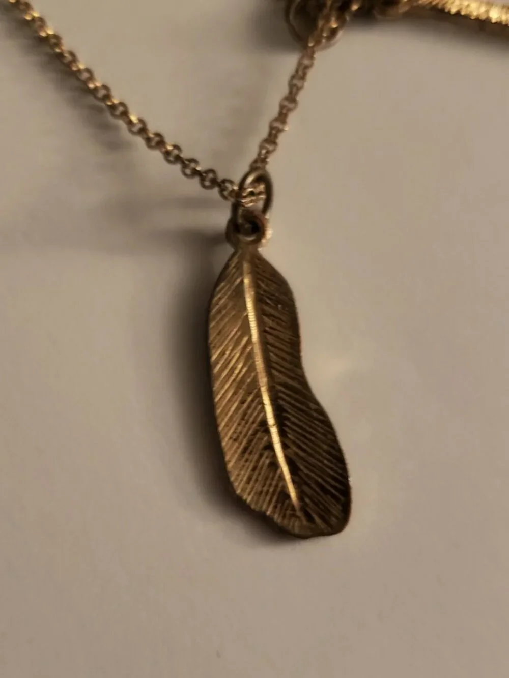 Triple Charm Triangle Feather Wand Symbol Costume Necklace Witchy